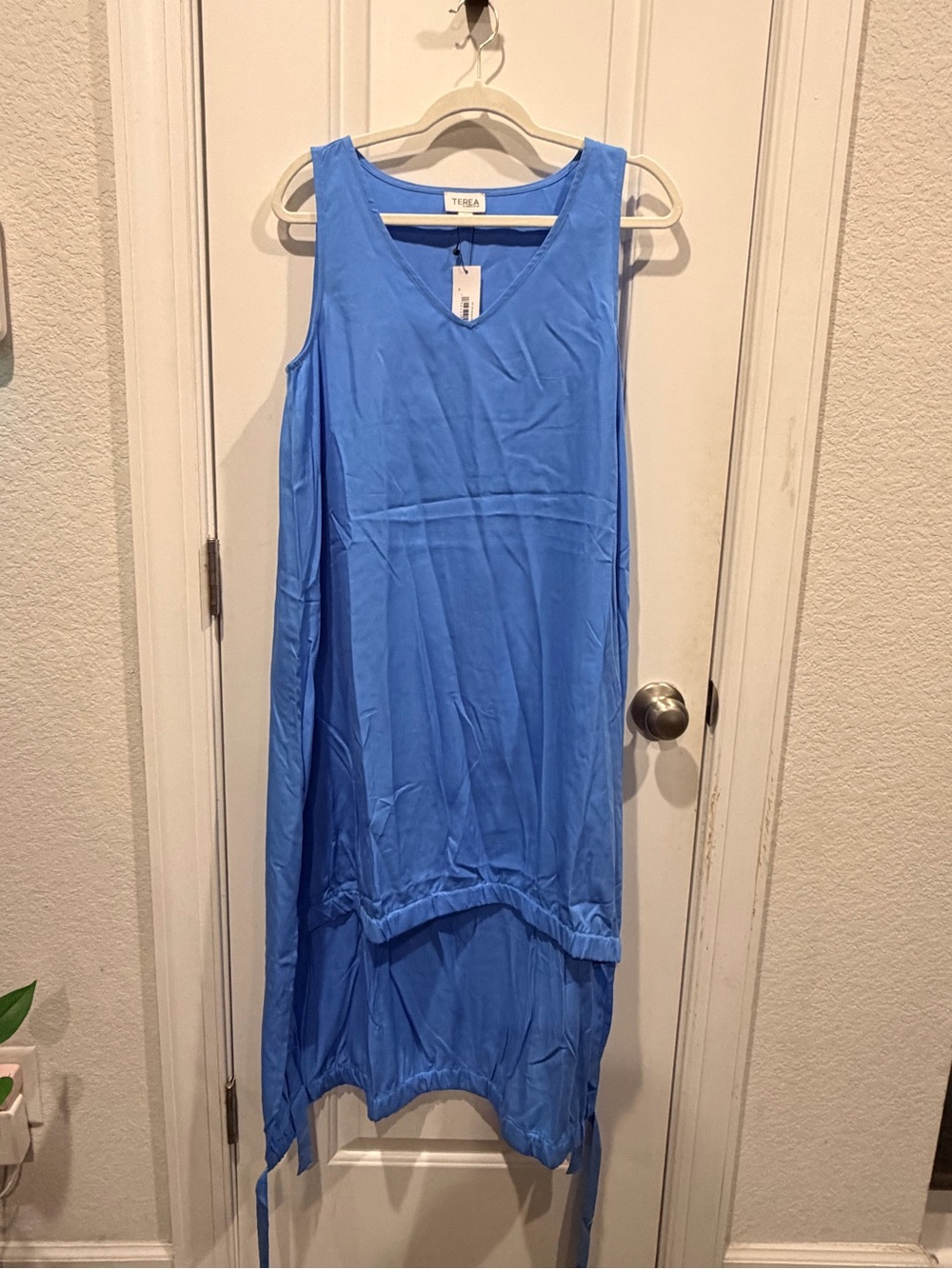 TEREA Blue High-Low Sleeveless Dress